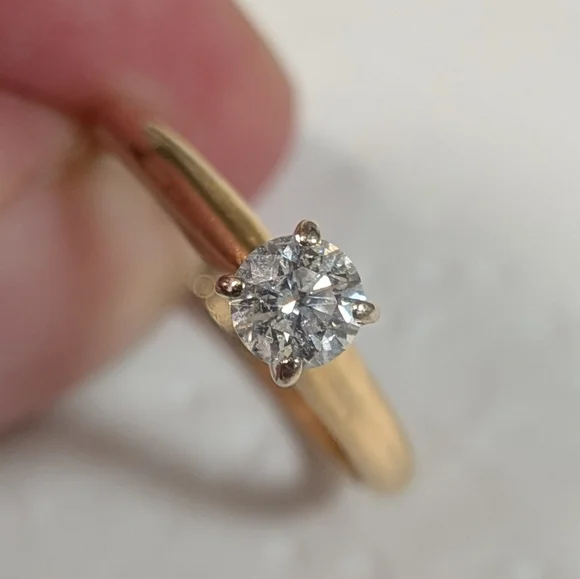 Vintage Magic Glo 14k Diamond Solitaire Ring Size 6.75 - Picture 7 of 11